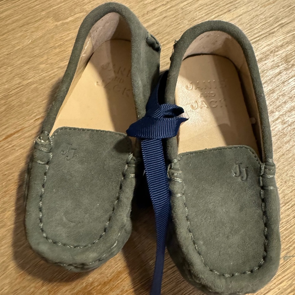 Janie And Jack, Toddler Loafers Size 4, New With Tags, Gray, Slip On Dress Shoes